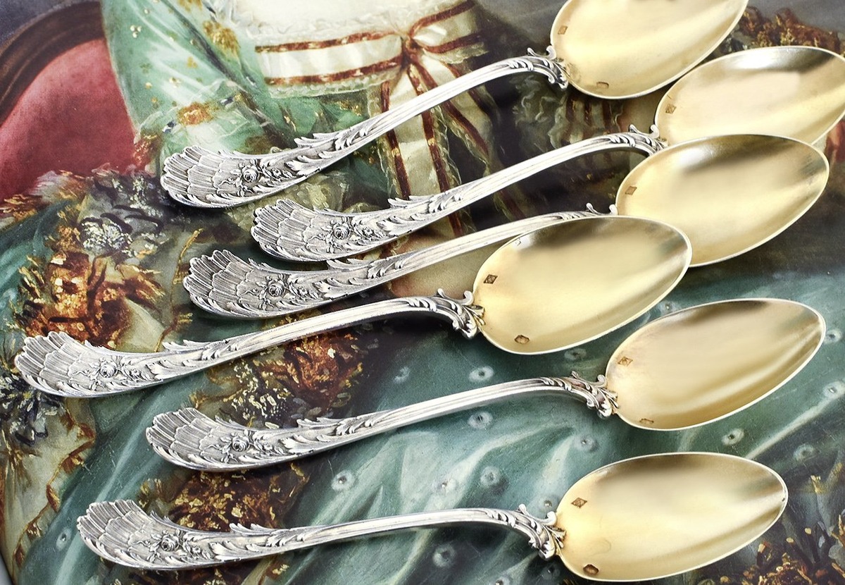 フランス アンティーク]シルバー デザートスプーン6本セット （Henry  