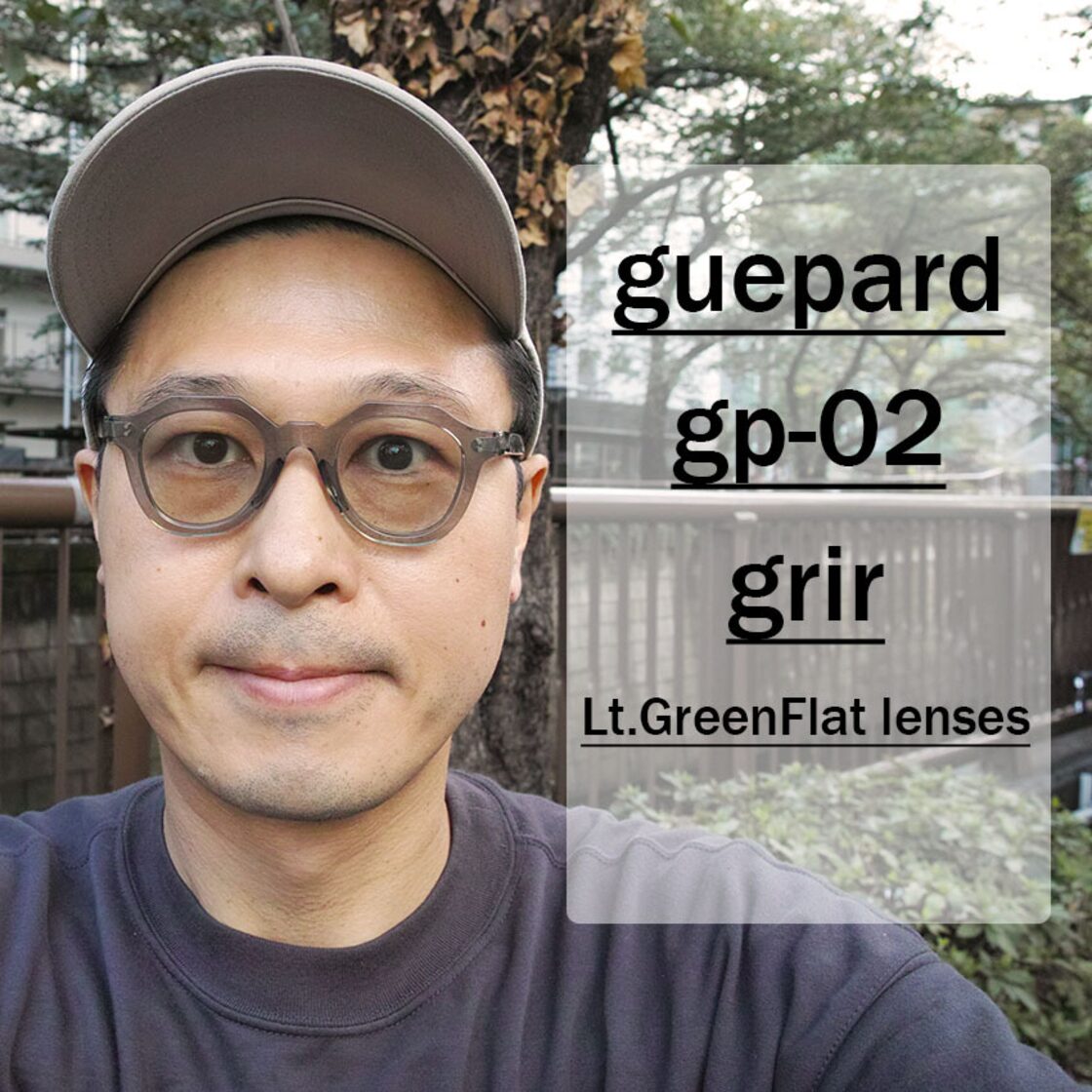 guepard / gp-02 / gris - Light Green Flat lenses クリアグレー 