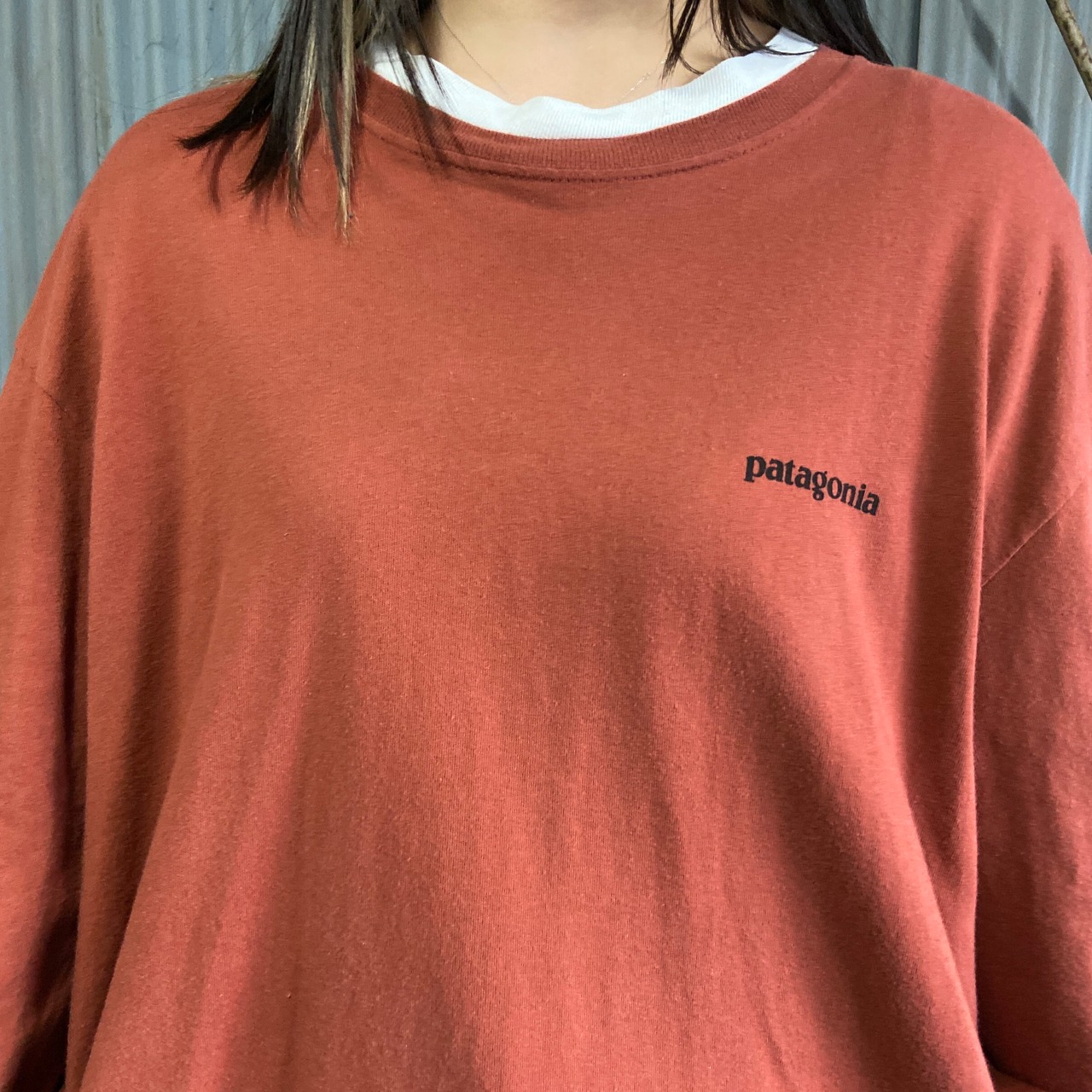 USA製 patagonia パタゴニア 胸ロゴ バックプリント ロングTシャツ 
