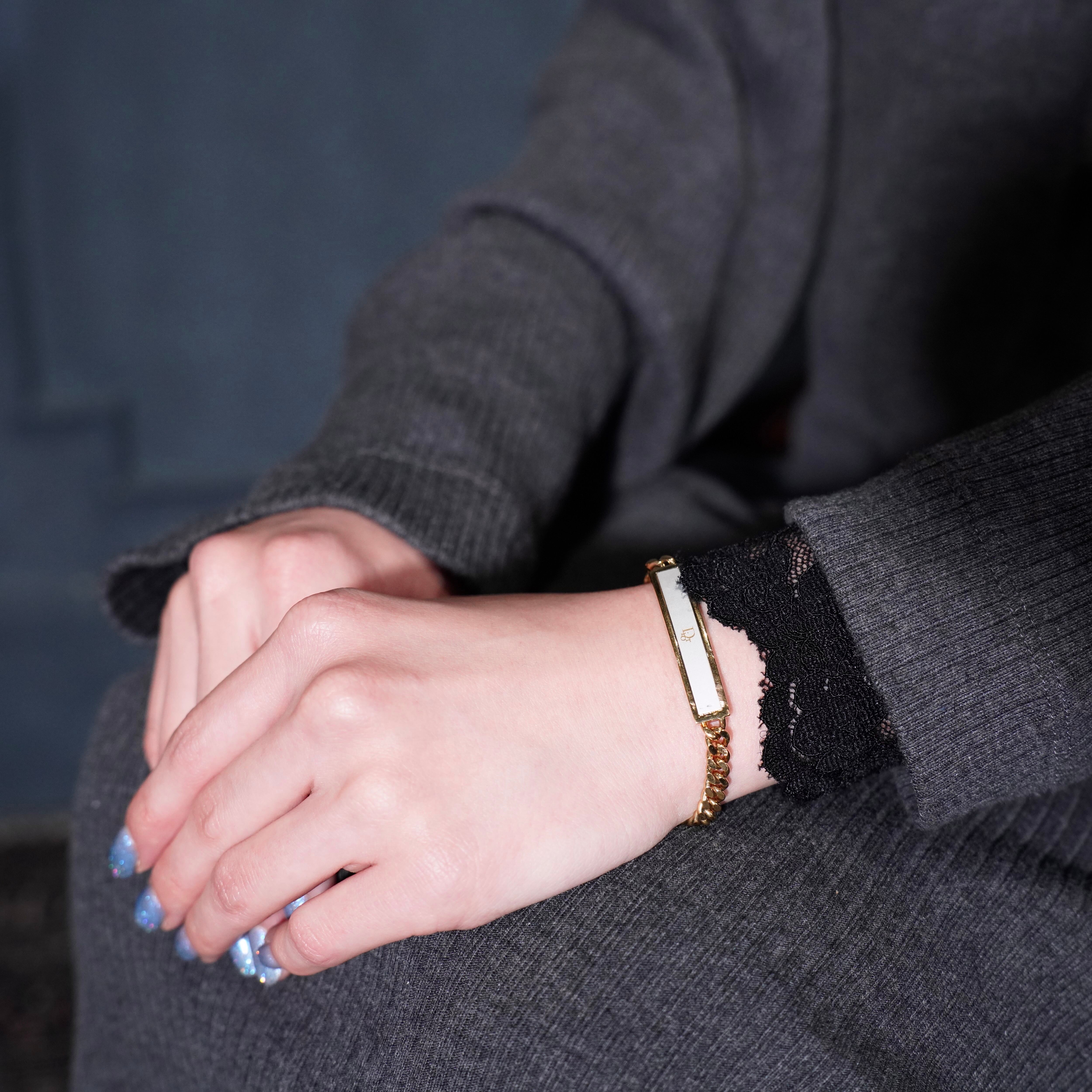 Christian Dior CHAIN LOGO PLATE ID BRACELET/クリスチャンディオール