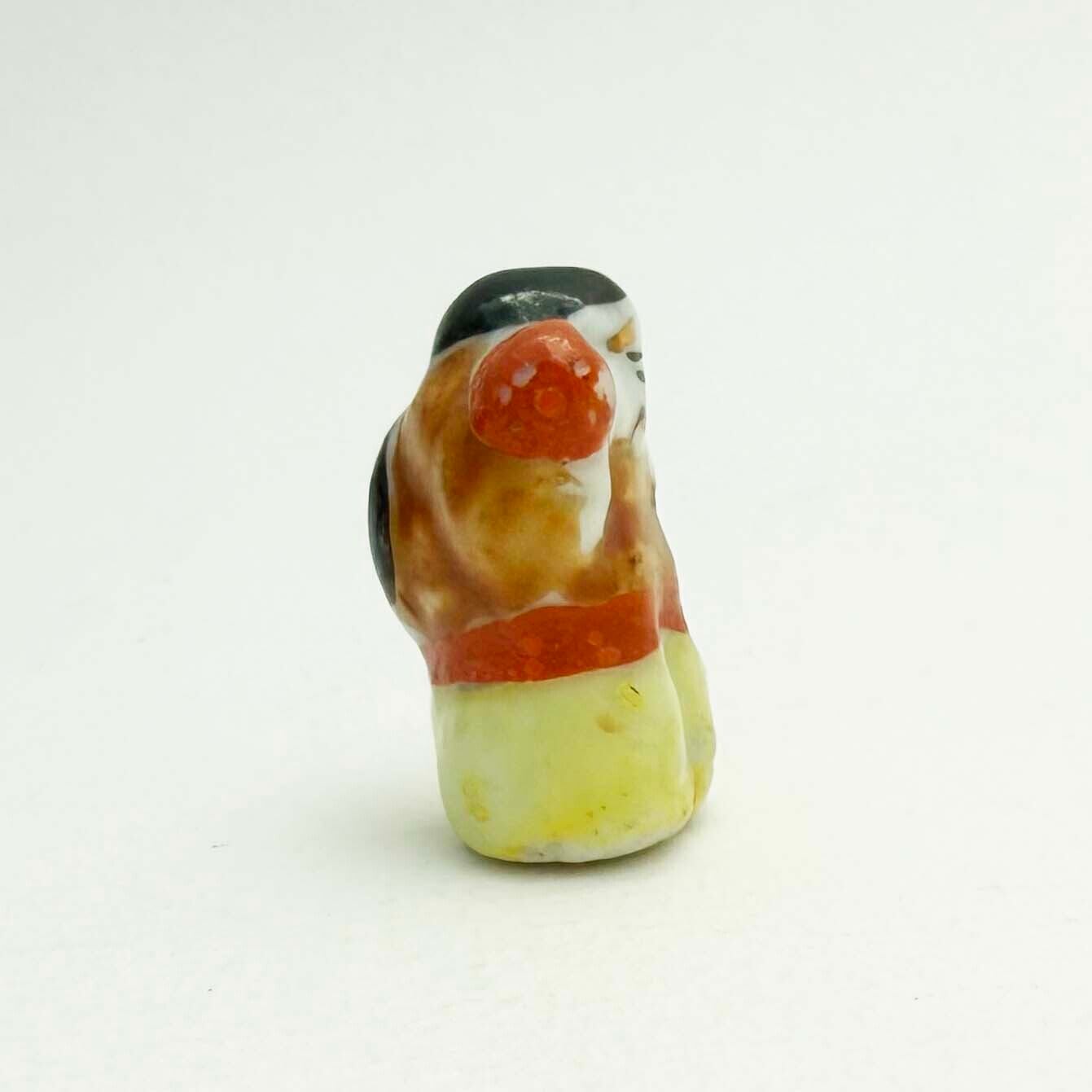 ヴィンテージ陶製豆神様人形（着彩大黒3cm）