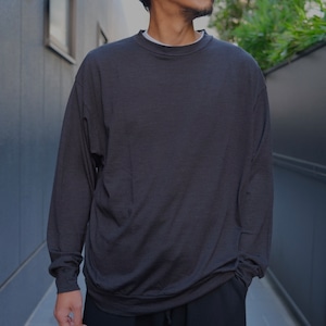 COMOLI(コモリ) / ウール天竺長袖クルー -CHARCOAL-(A03-05009) | Signs