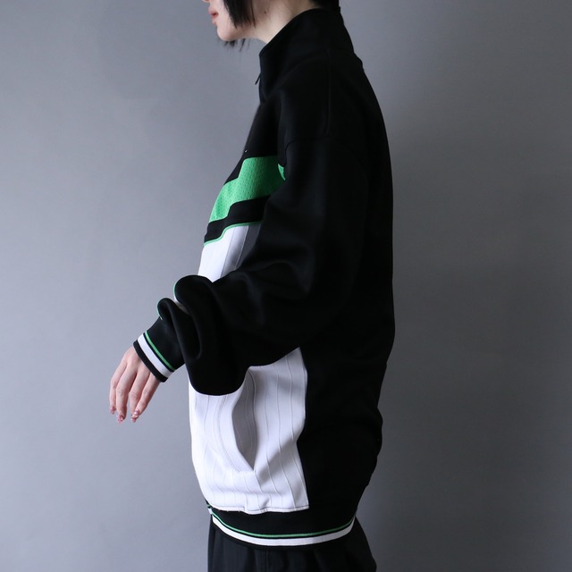 ”刺繍" one point design good coloring over silhouette track jacket