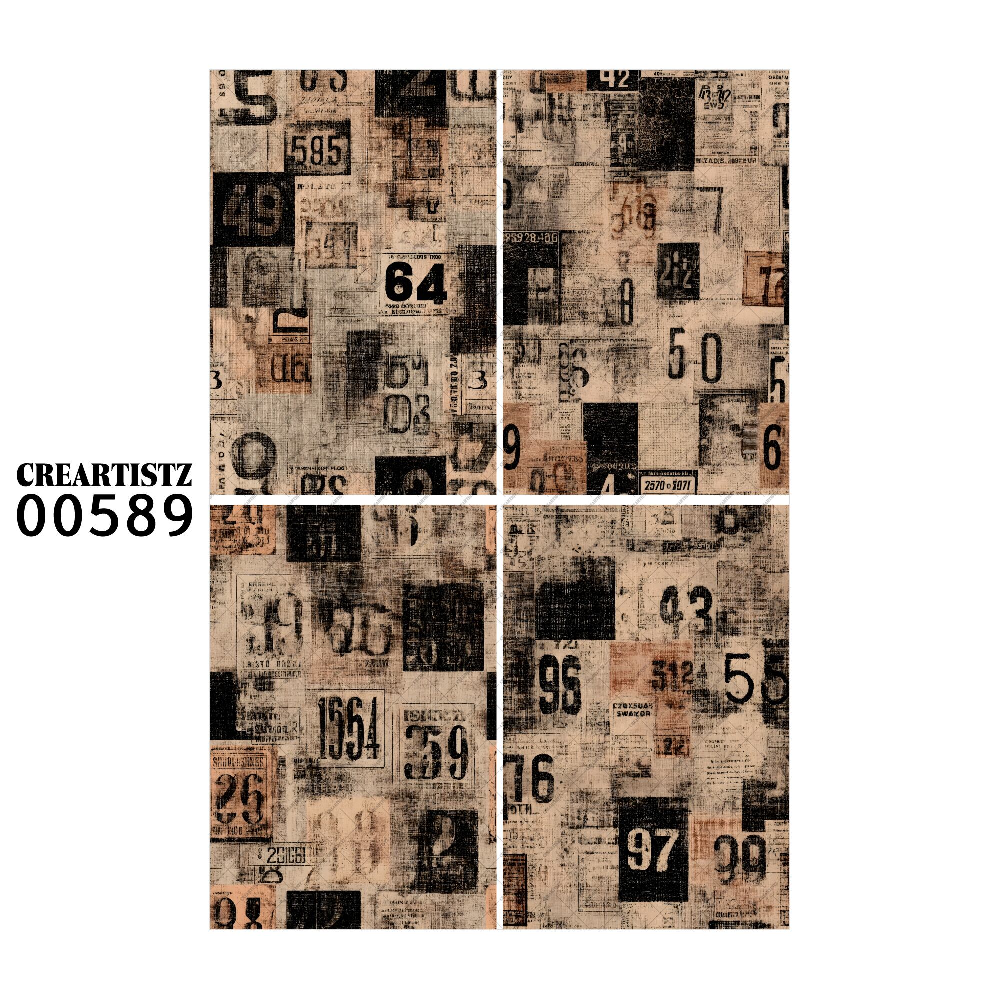 00589 背景 コラージュ素材 オリジナル 12枚セット (4種類×3枚) ペーパー/ステッカー CREARTISTZ