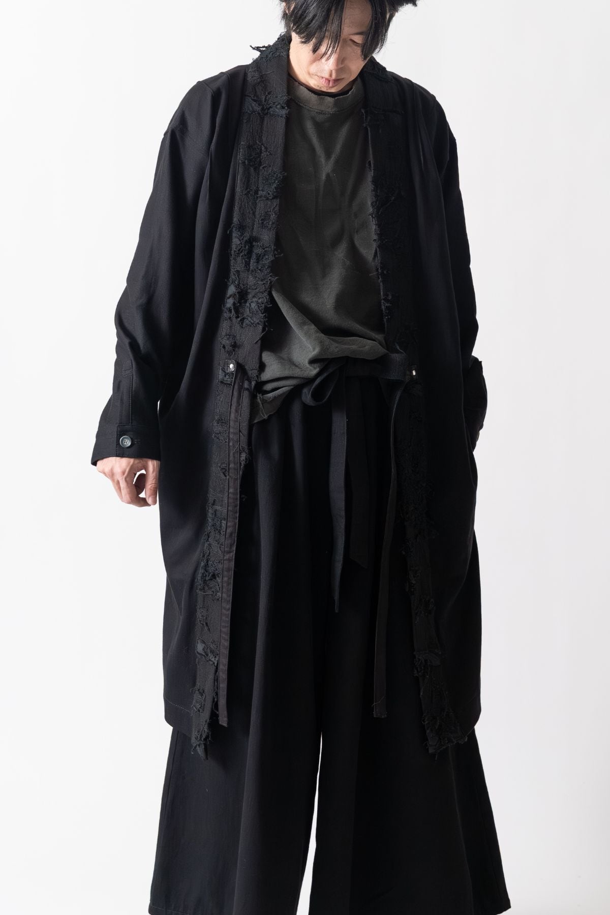 数量限定】特注ダメージ刺繍を纏う— ブラックデニム羽織｜破 / BLACK