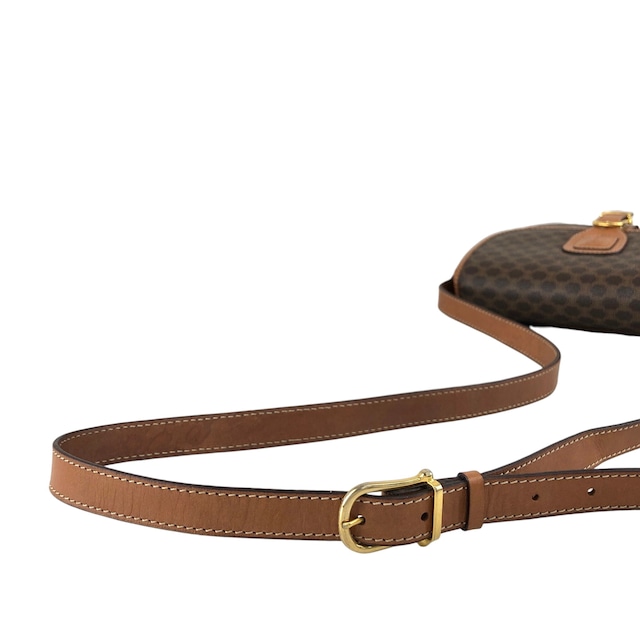 CELINE セリーヌ マカダム ショルダーバッグ ブラウン ブラゾン型押し PVC vintage ヴィンテージ オールド uuvwb7