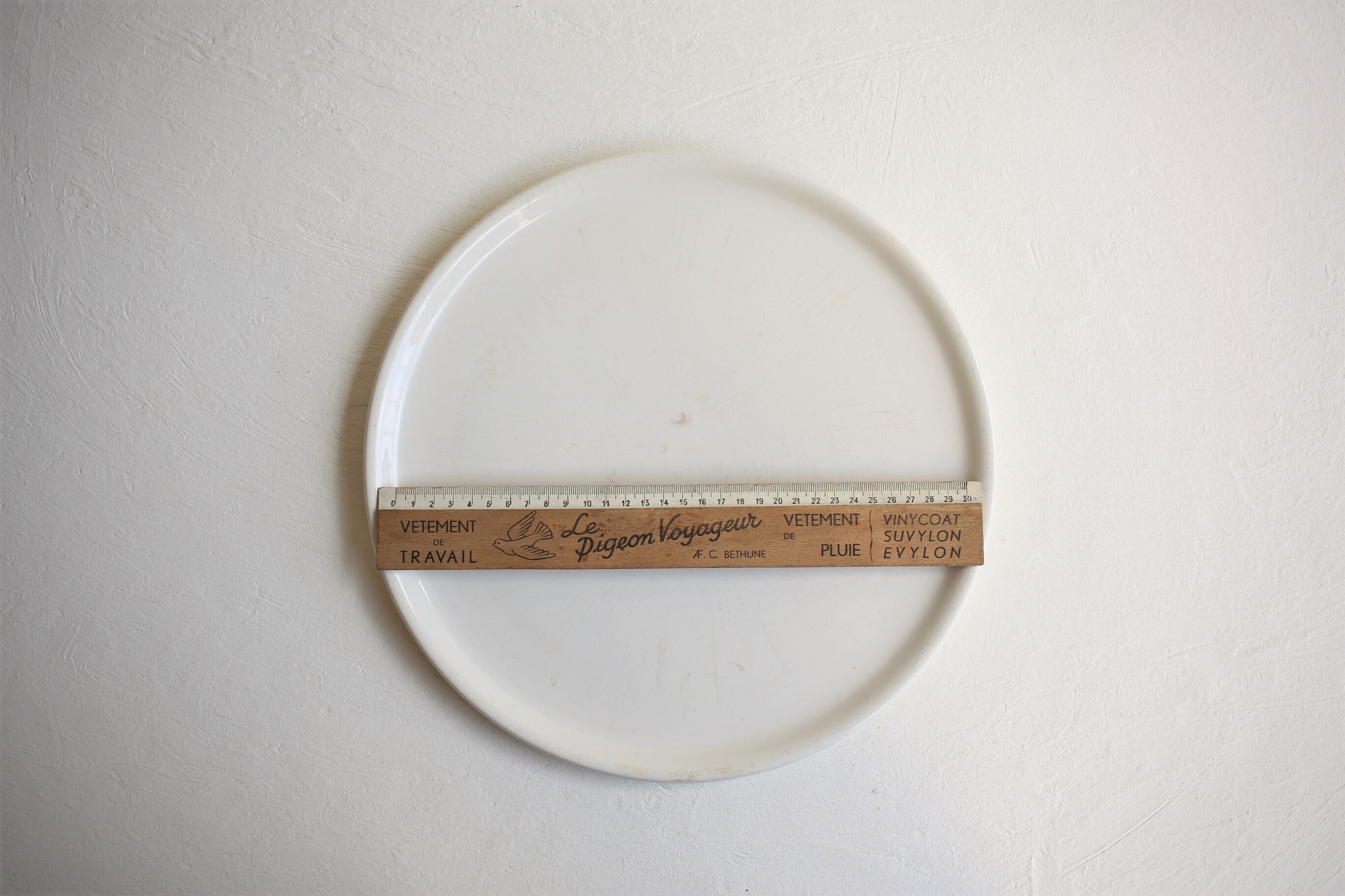 フランス アンティーク Digoin Sarreguemines サルグミンヌ 大きく平らなプレート 33.8cm N-03178