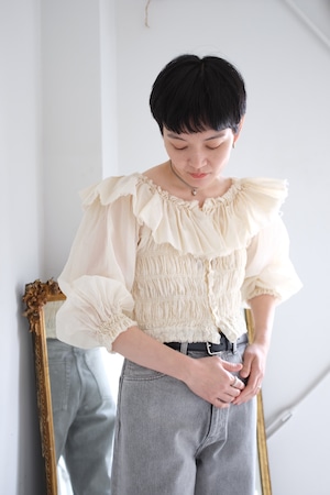 [CURRENTAGE] Cotton Frill Blouse