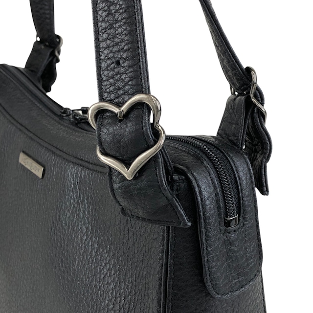 Yves Saint Laurent イヴ・サンローラン ショルダーバッグ ブラック ロゴ レザー セミショルダーバッグ vintage ヴィンテージ オールド 2mp2vx