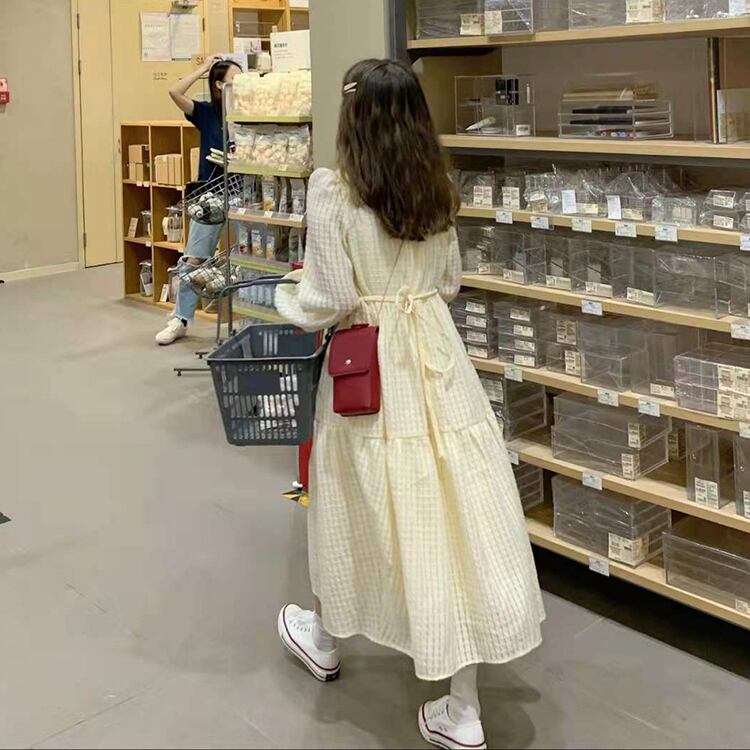 ドレス ロングスカート Vネックオータムウェスト 秋物 萌量不足28732732601