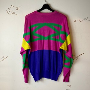versace geometric pattern knit sweater 
