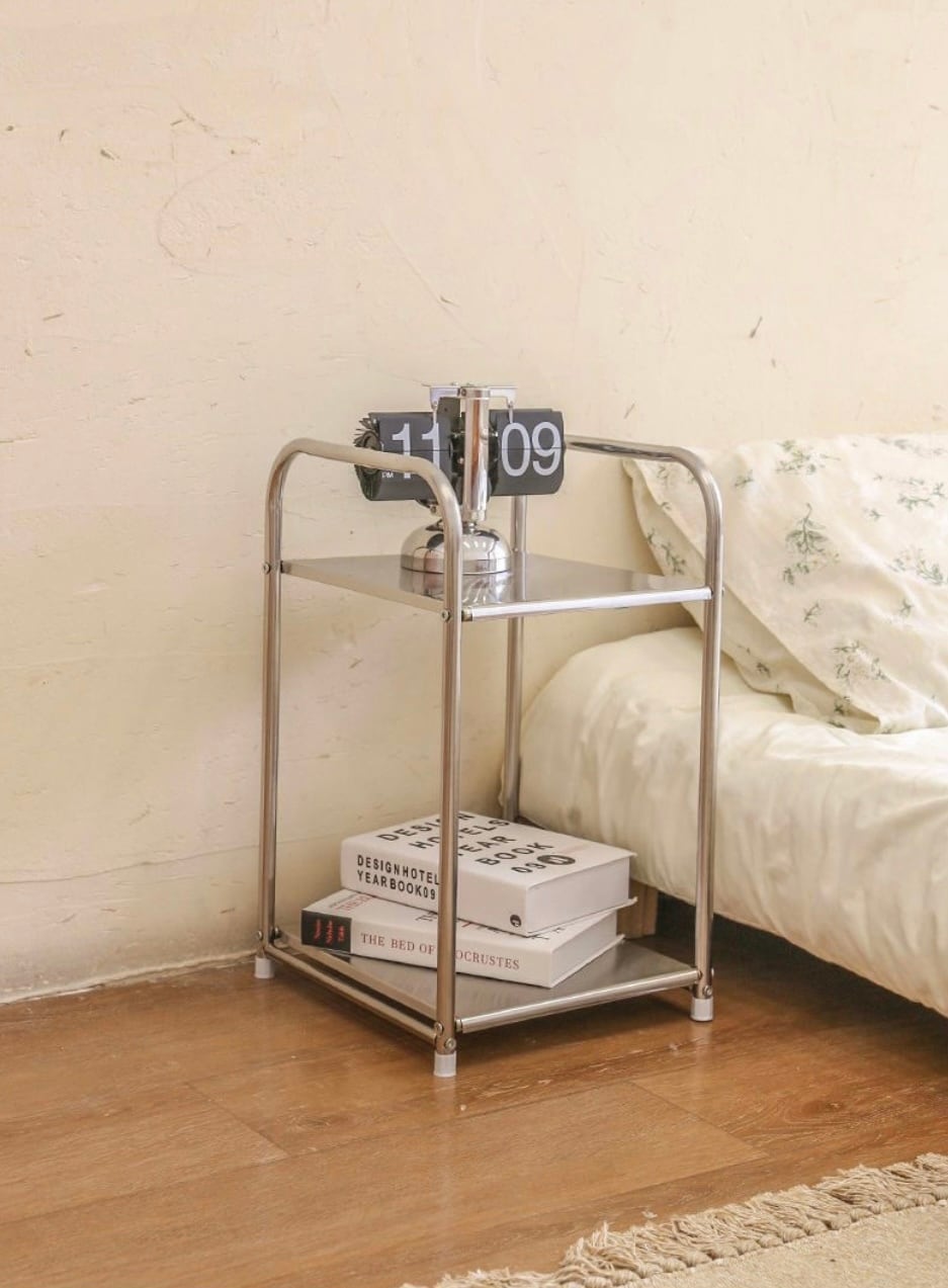 silver side table 2size / シルバー サイドテーブル ステンレス