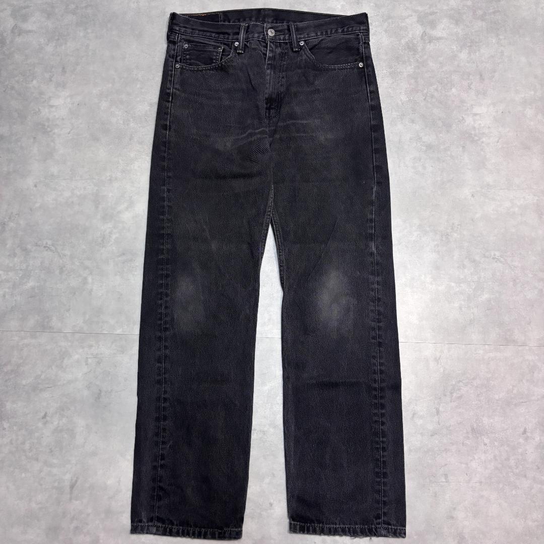 リーバイス505 Levis W33 ブラックデニム 黒 古着 ヒゲ 21372