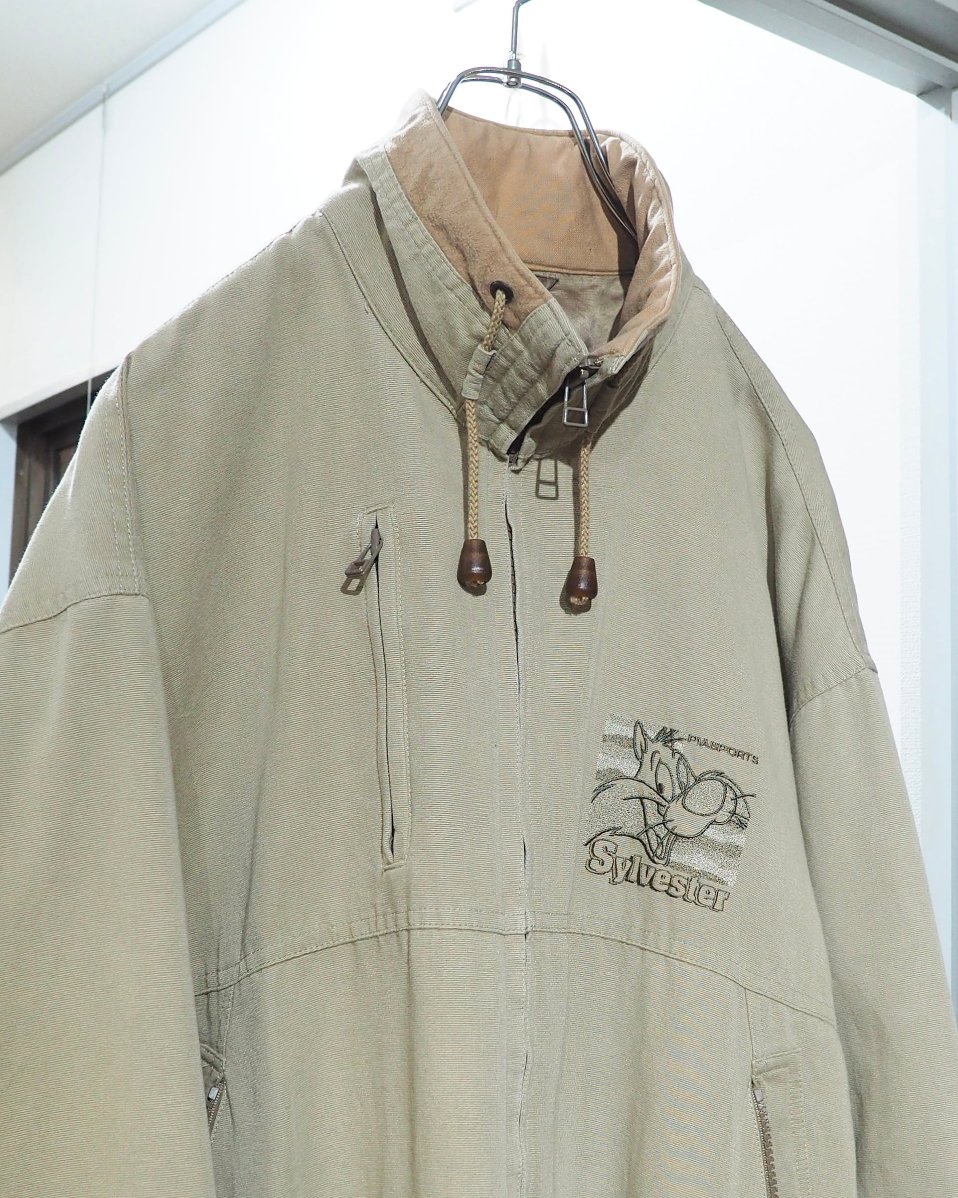 1990s " Looney Tunes - Sylvester the Cat " Embroidery vintage Drizzler jacket