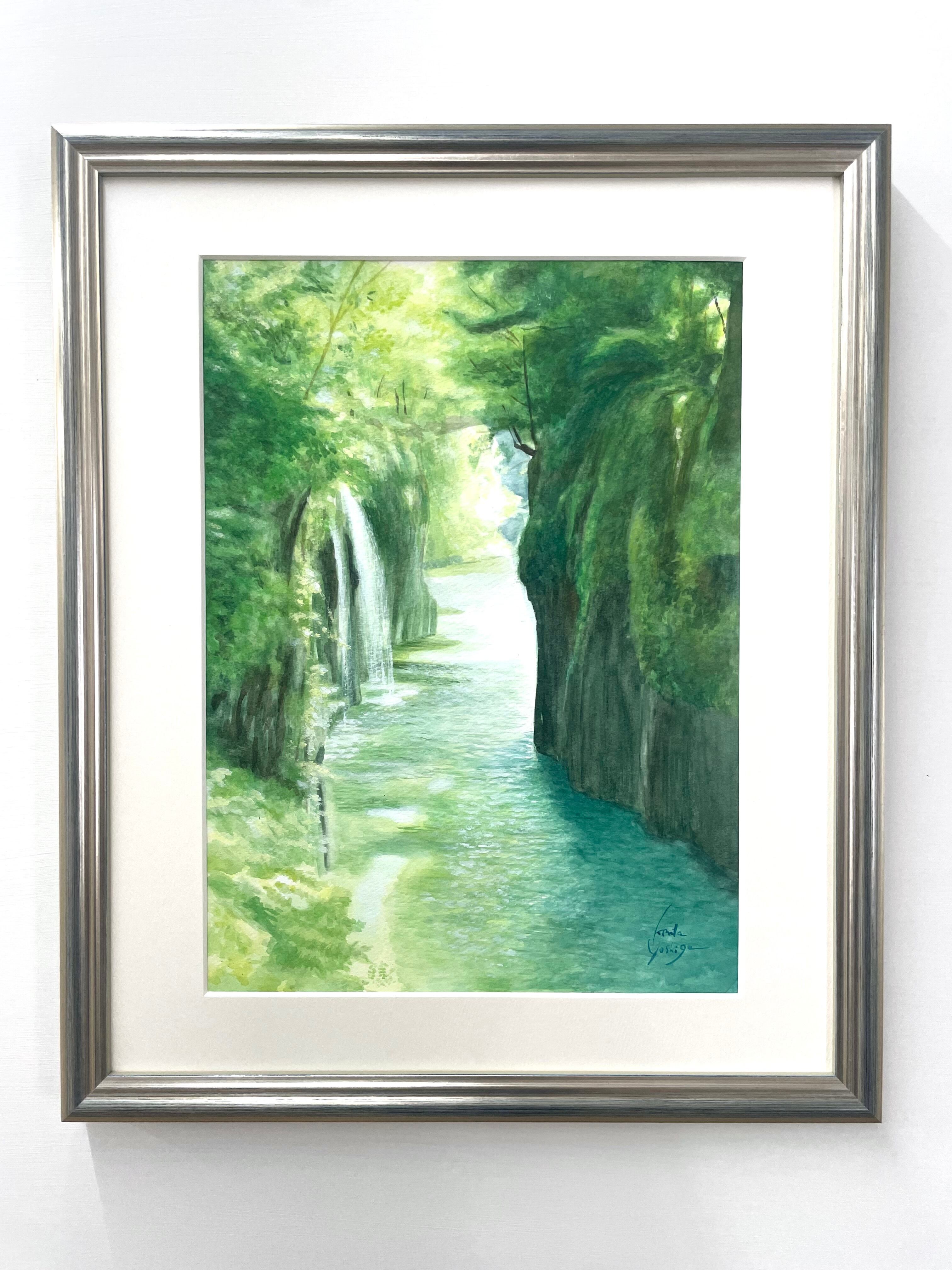水彩画】安らぎの高千穂峡（原画） | 空間ペインター芳賀健太/kenta