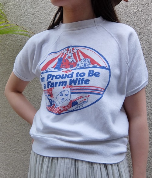 70's Print sweat／70年代 染み込みプリント スウェット