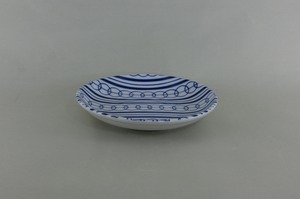 藍小紋伝統柄シリーズ　銘々皿（輪つなぎ）