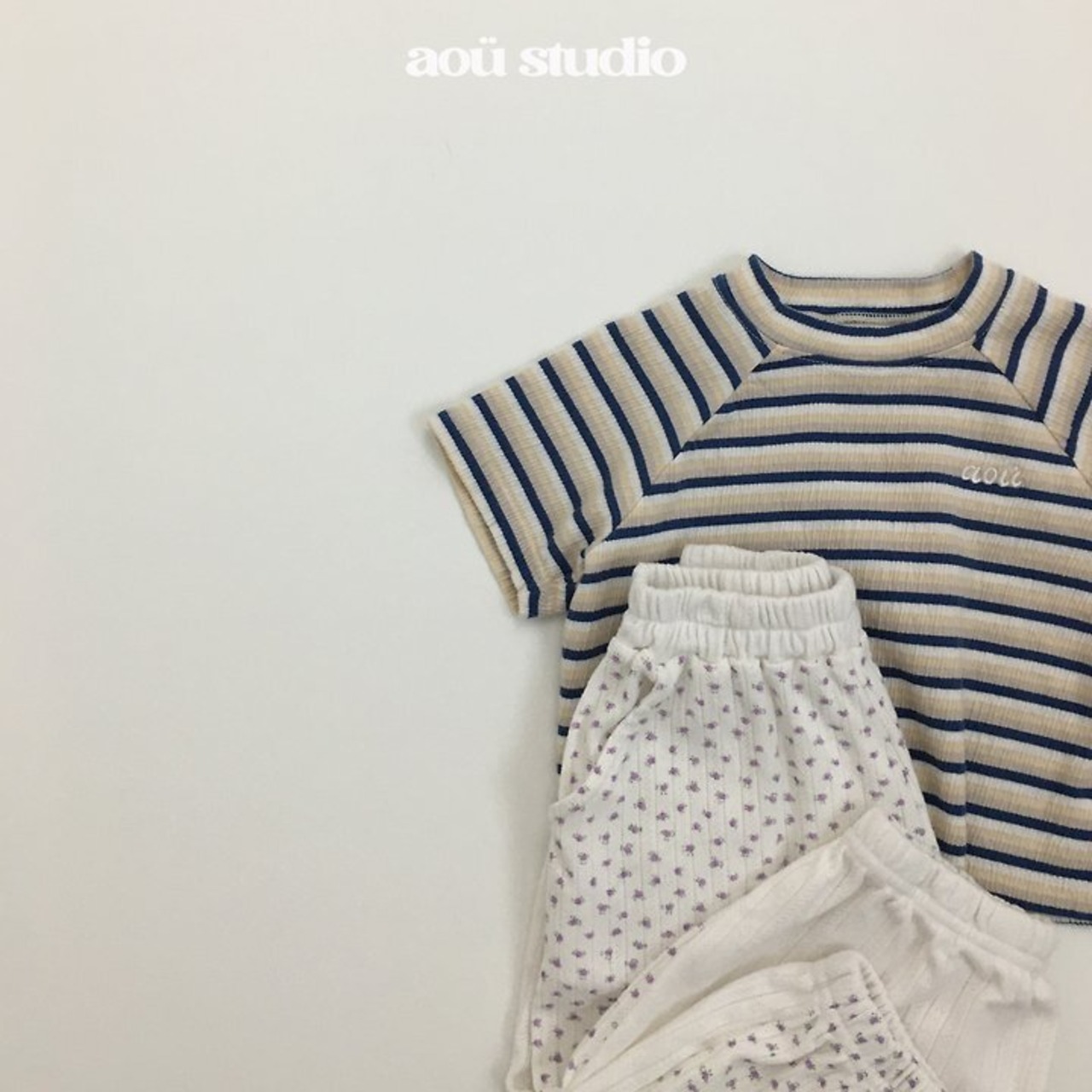 【取寄/韓国直送】aou studio 26/SM コ二ナグランTシャツ｜夏服｜韓国子供服