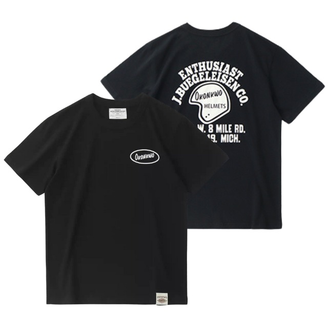 ヘルメットロゴプリントバイカーＴシャツ　3色　L0461