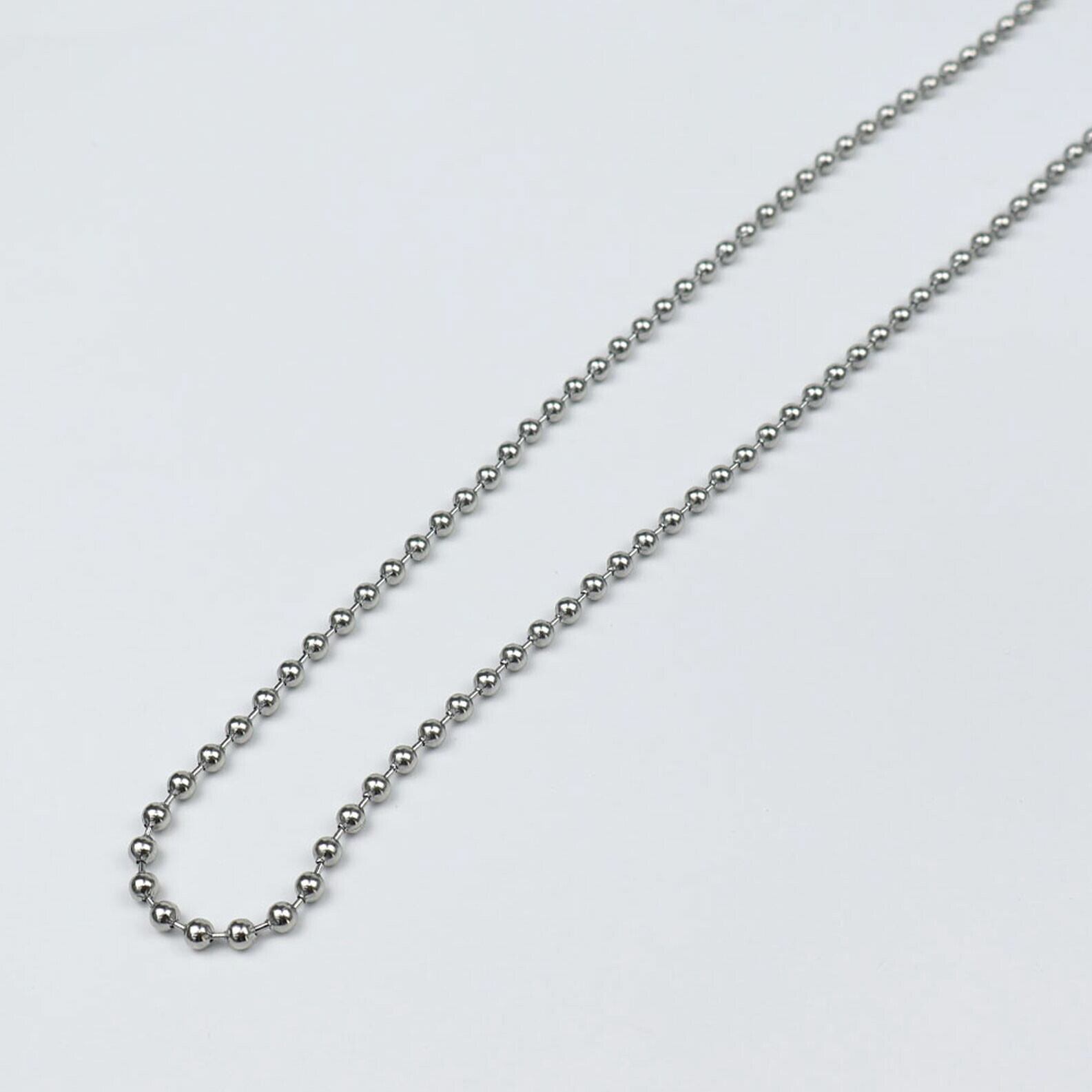 【SELECT】サージカルステンレス/80cmボールチェーン ロングネックレス　金属アレルギー対応　韓国製
