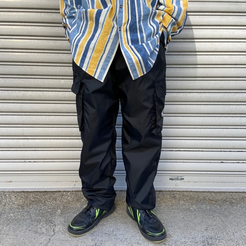 『送料無料』90s グリーンベイパッカーズ　ナイロンカーゴパンツ　黒　ZUBAZ