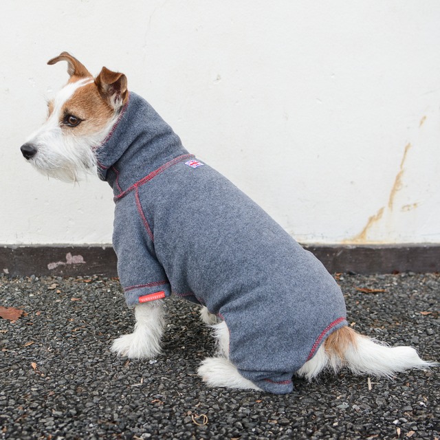 for dog British fleece rompers gray