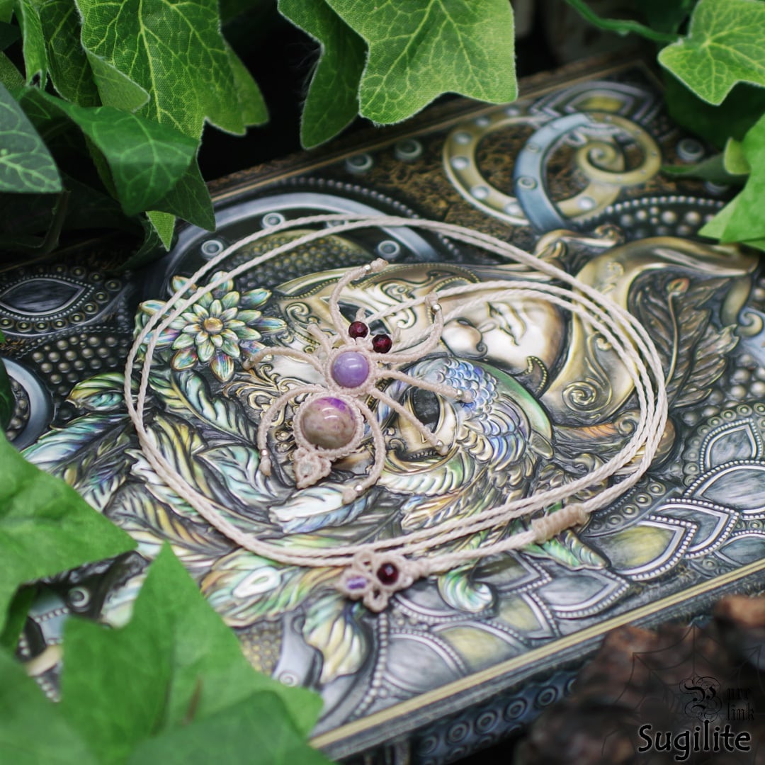 神仏の使い『スギライト』蜘蛛マクラメ編トップネックレス6 | 魔石の部屋