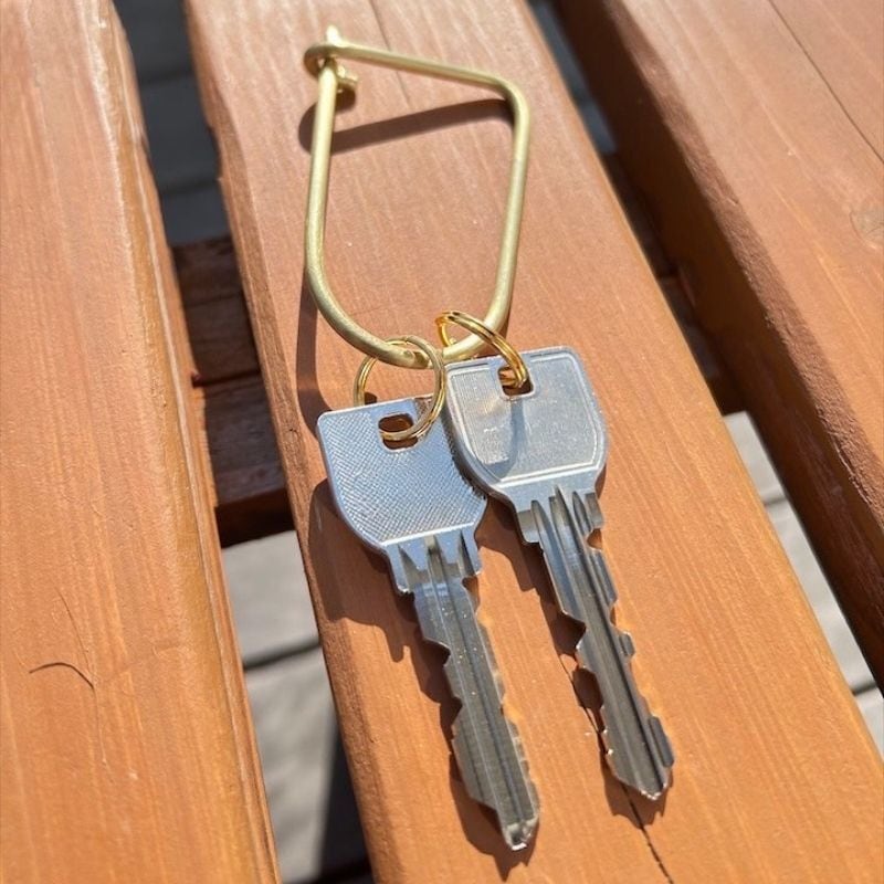 キーリング 手作り 丸カン付き 真鍮製 カラビナ 丸型 1個 | ベトナム