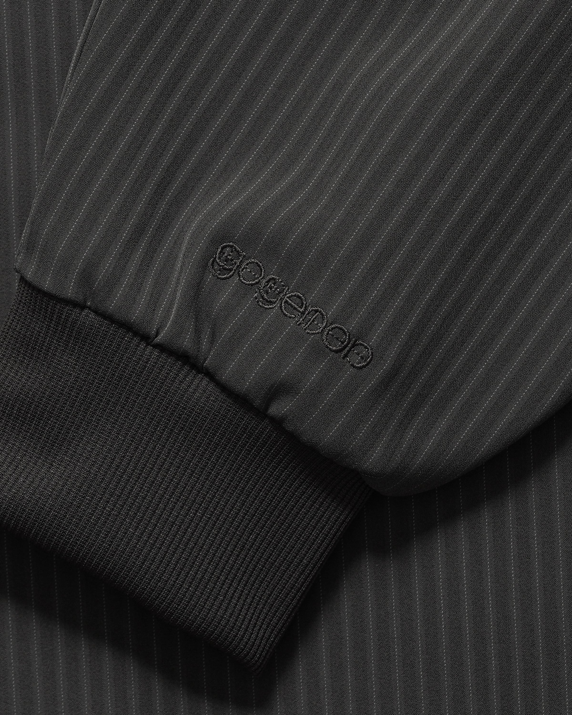 Rib Open Collar Shirts / CHARCOAL STRIPE［goyemon general gadget