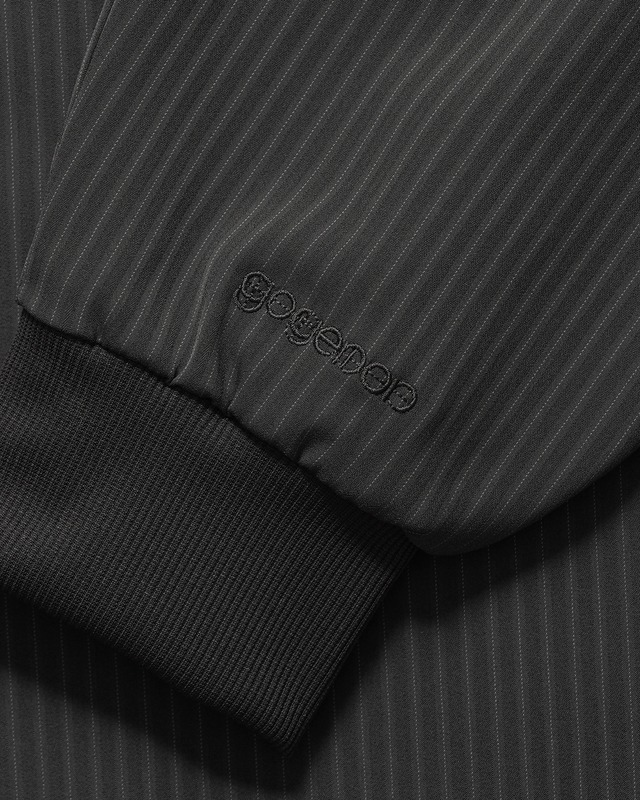 Rib Open Collar Shirts / CHARCOAL STRIPE［goyemon general gadget］