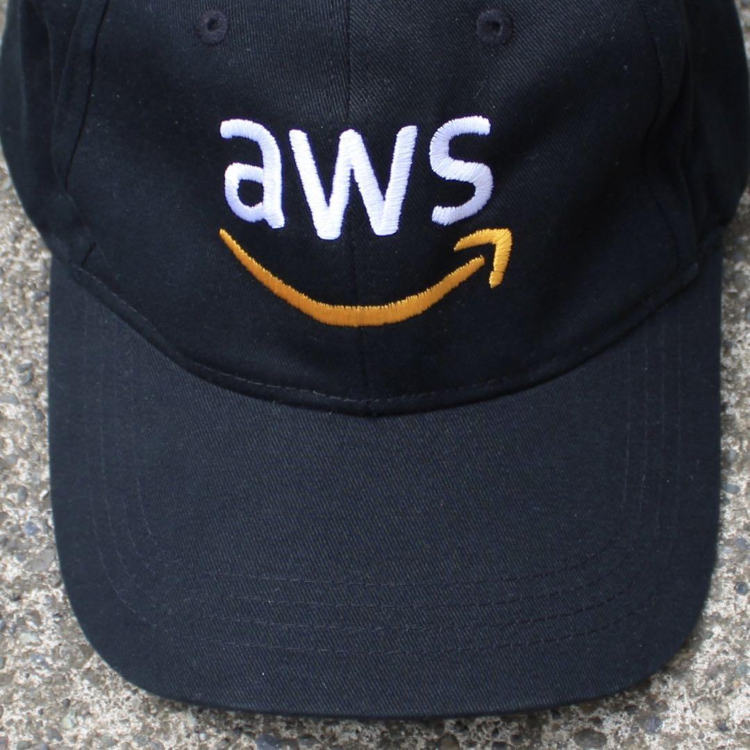 【FREE】古着 Amazon AWS アマゾン クラウドサービス オール刺繍 黒 CAP