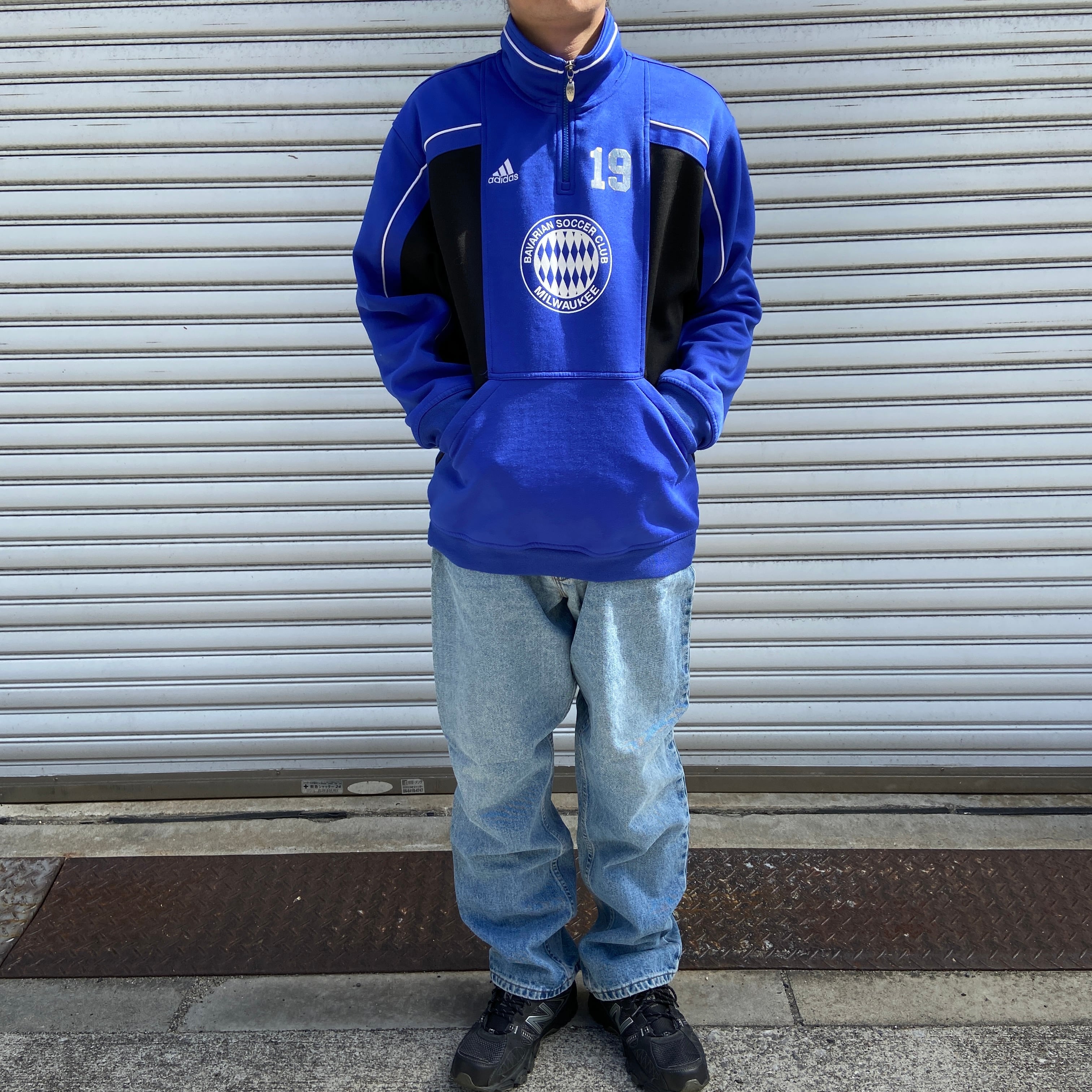 90s adidas ハーフジップトラックジャケット サッカー ワン 90s adidas ハーフジップトラックジャケット サッカー ワン