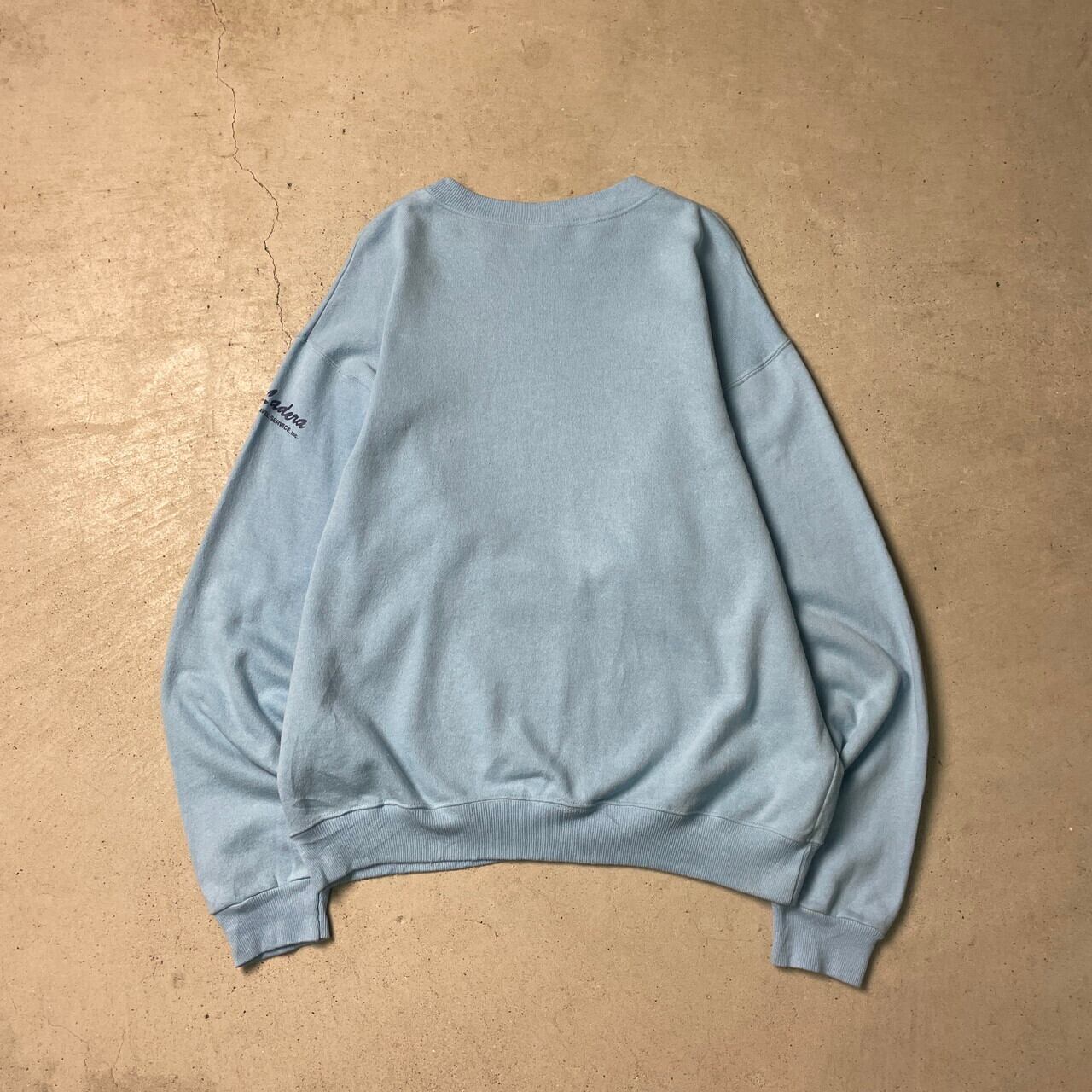 80年代 USA製 Hanes プリント スウェットシャツ 企業ロゴ メンズXL