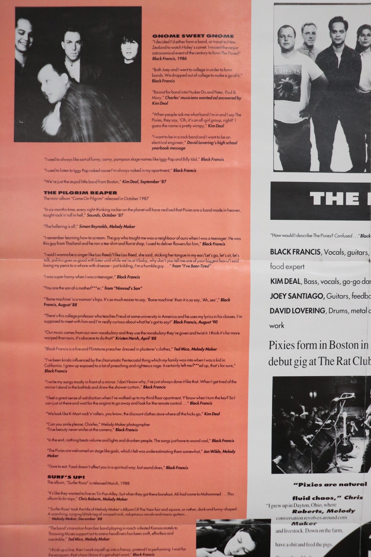 Pixies 1990 MELODY MAKER double sided poster