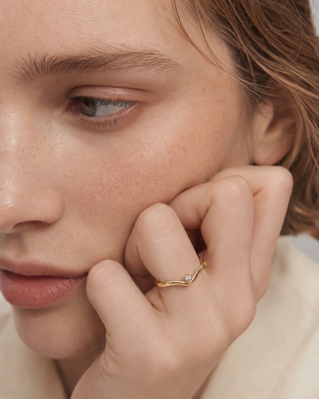 Point zircon ring【アレルギー対応】