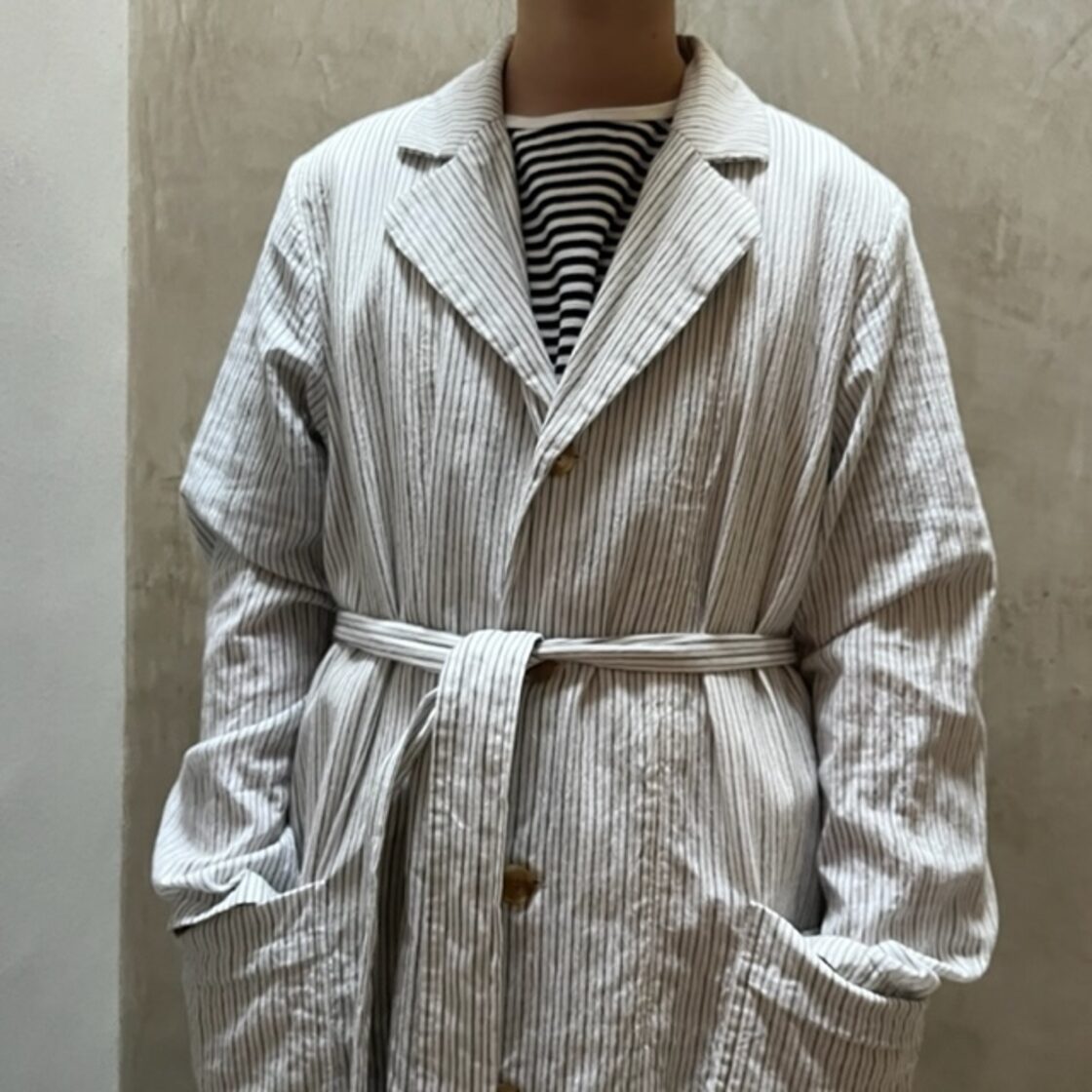 YAECA / ヤエカ WRITE アトリエ コート ATELIER COAT KUSAKI NAVY-ST 
