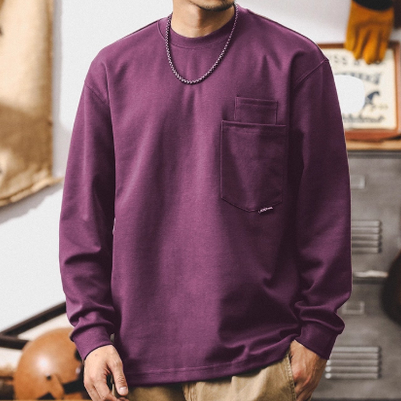 ダブルポケットクルーネックTシャツ 10189