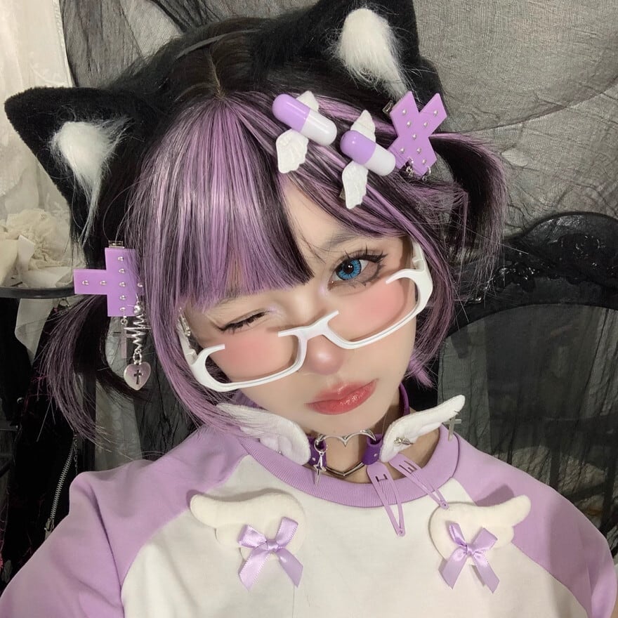 ハロウィン 仮装 かわいい 伊達メガネ コスプレ ハロウィン 仮装 変装 闇かわいい バンギャ｜天使