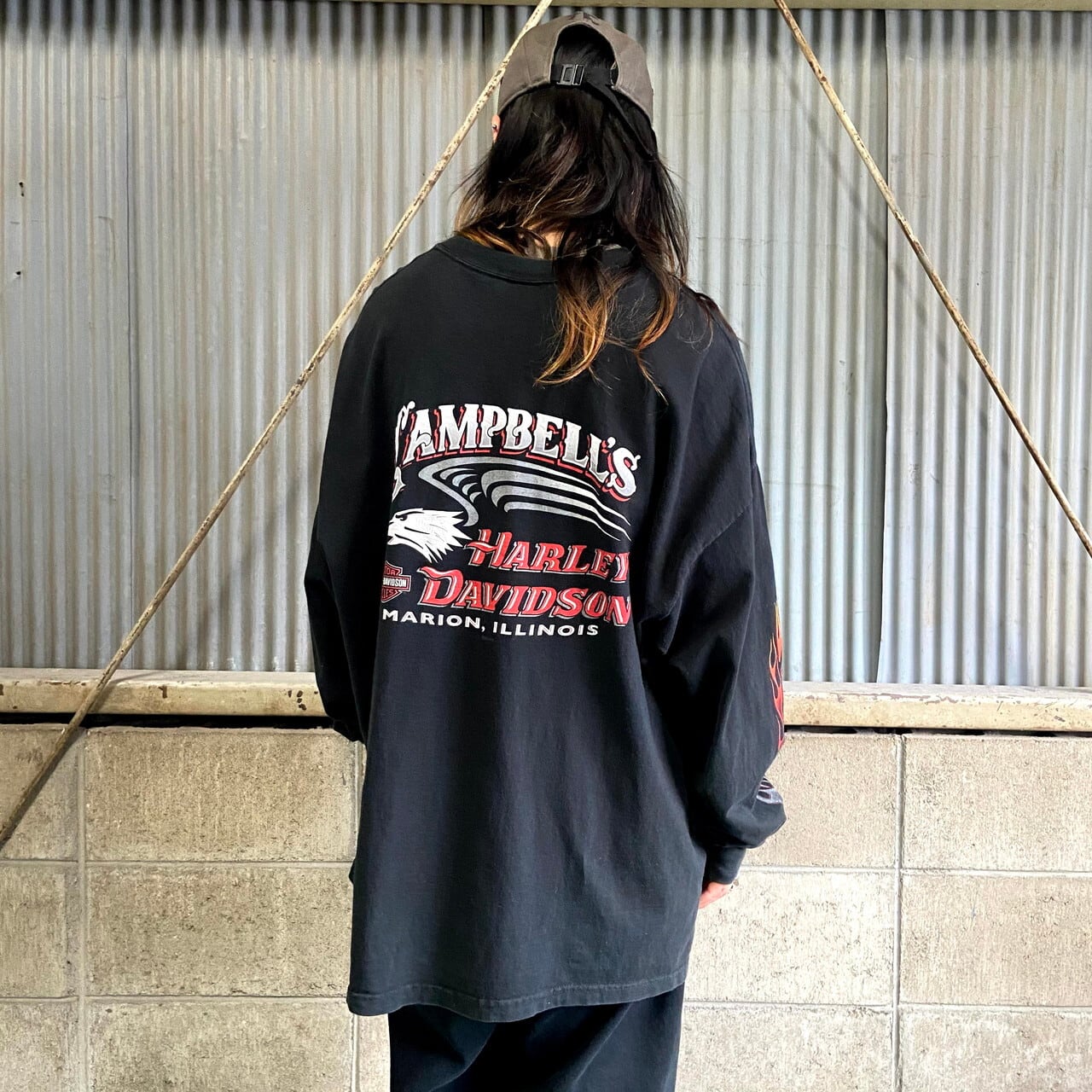ビッグサイズ USA製 Harley-Davidson ハーレーダビッドソン ロングT 