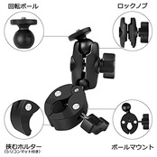 【Taisioner】スーパークランプ 360°回転 角度調整 自転車・バイク・Gopro用マウント ウェアラブルカメラカメラ固定用 1/4”ネジ対応可能 2点位置 液晶モニター/アクションカメラ/ミラーレス/デジタルカメラ/ビデオカメに対応 (クリップマウント)