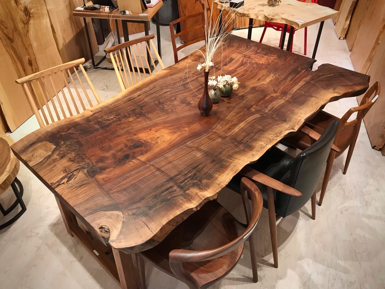 クラロウォールナット_2100×1280-1060-1000×50_横浜元町店_テーブル天