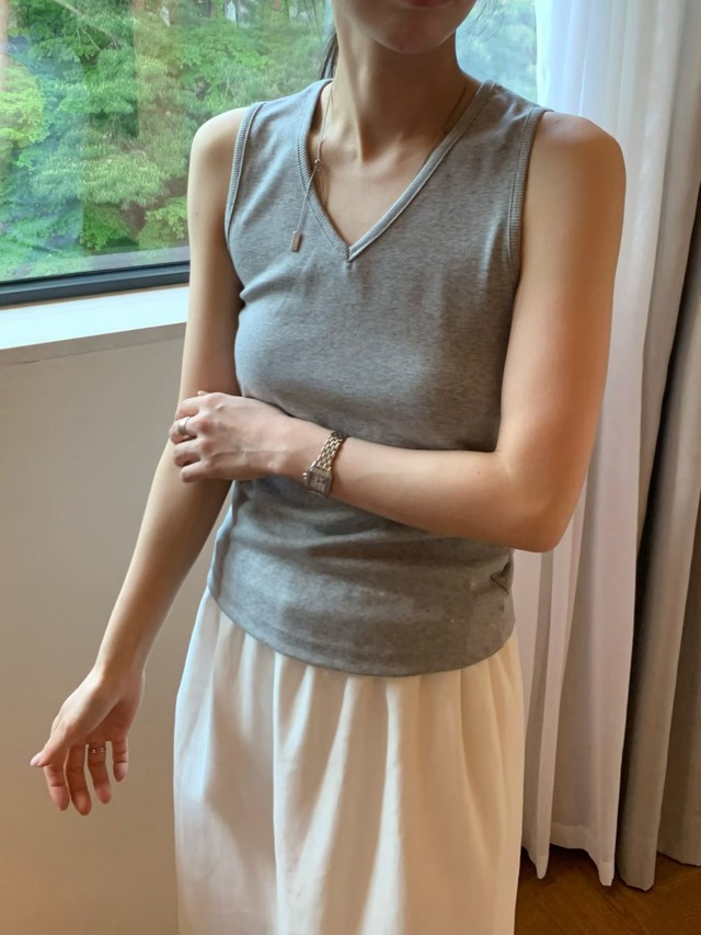 (予約) fl lanel / V sleeveless 3color