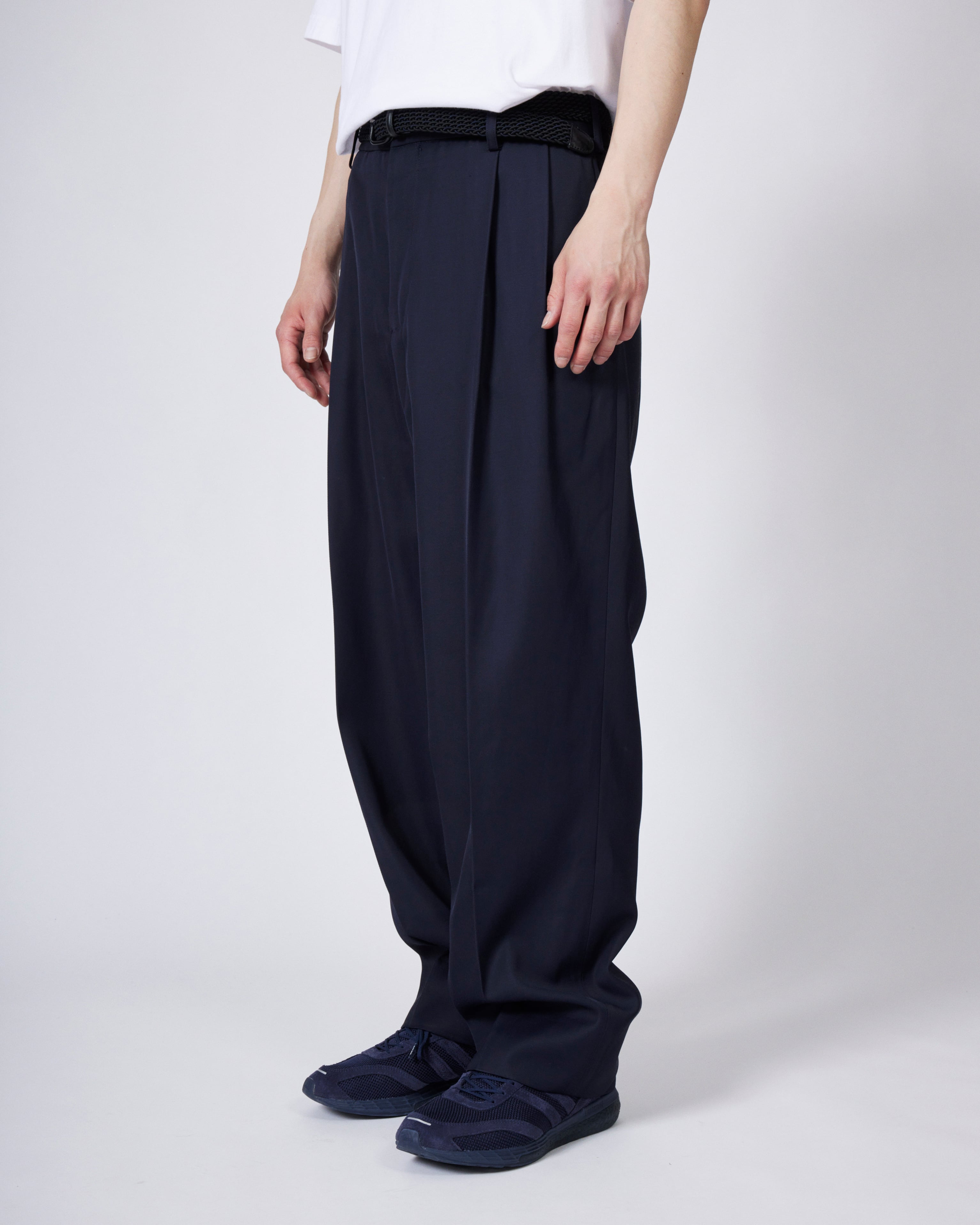 本日限定everyone two tuck wide twill trouser everyone two tuck wide twill trouser (NAVY) | everyone