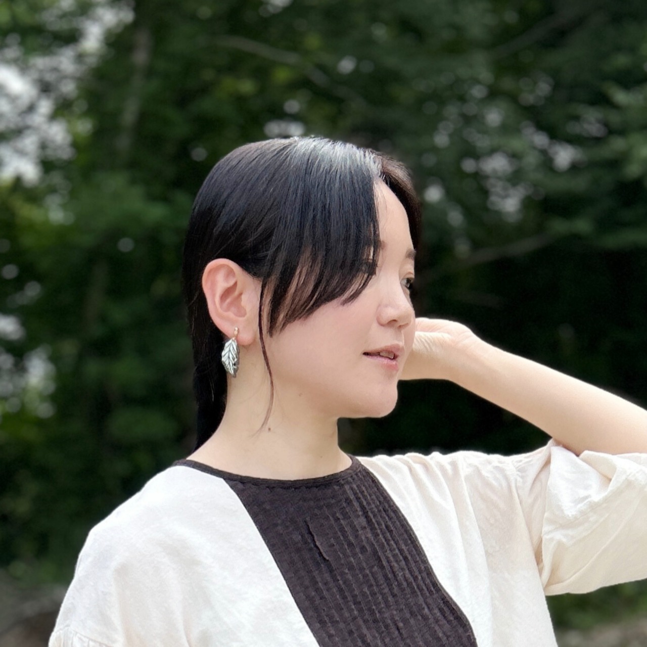 カシの葉 ピアス/イヤリング