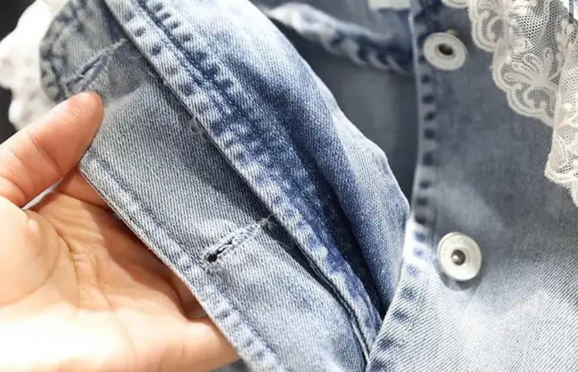 レース襟の可愛いデニムジャケット | kids' clothes rian