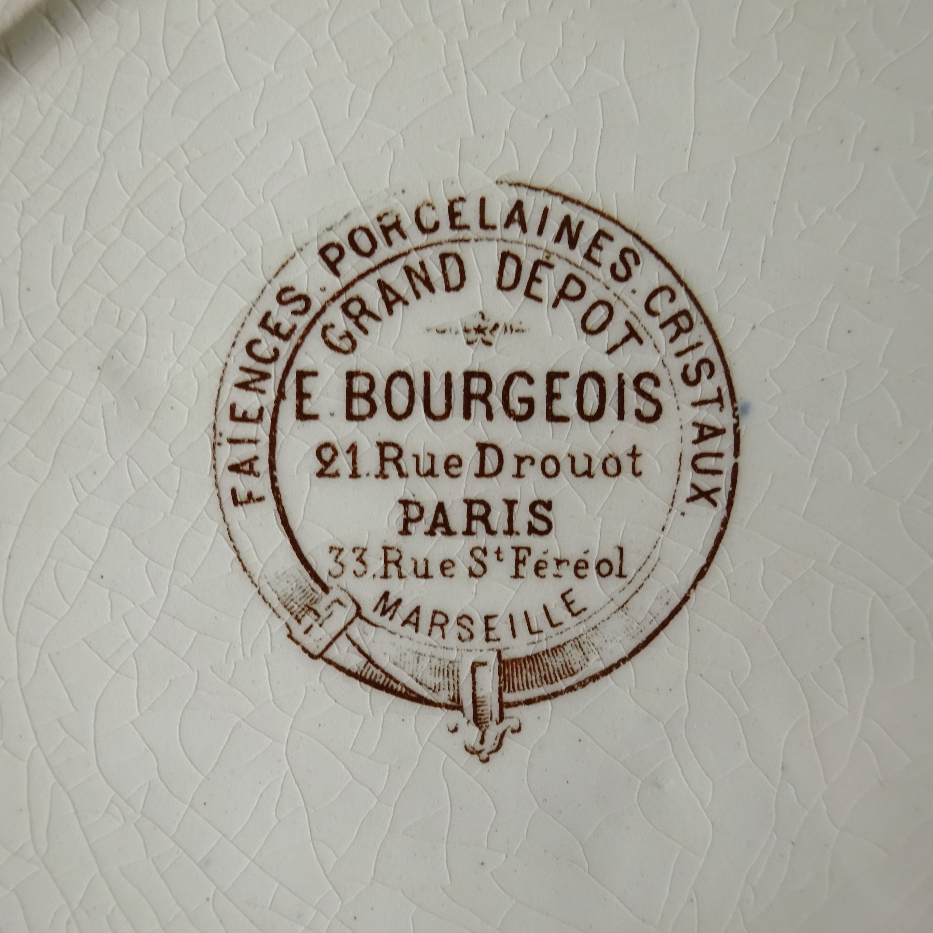 【 Épuisé 】Émile bourgeois / Le Grand Dépôt  décor 《Fleurs de pommier》assiette plate (B)