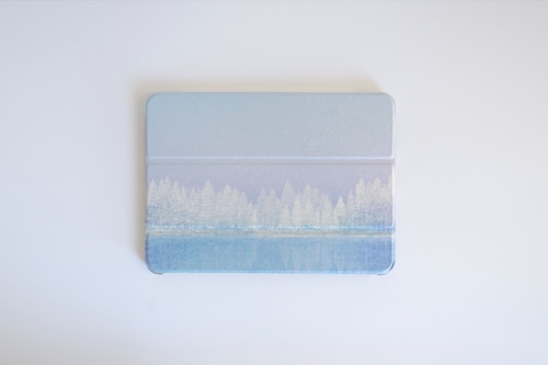 【受注制作】樹氷と雪の空を描いた、iPadケース