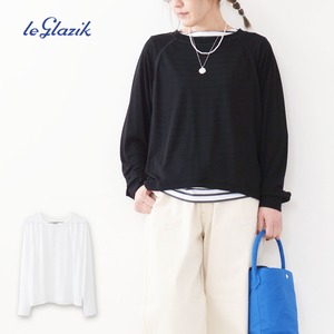 LE GLAZIK [ル・グラジック] LONG SLEEVE P.O. [LG-C0331RES] ロングスリーブプルオーバー・メンズライク・クール女子・綺麗目なTシャツ・長袖・春素材・シアー・清涼感・LADY'S [2024SS]