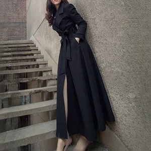 アウター コート トレンチコート レディース ロング丈 袖あり 長袖 襟付き ベルト ウエストマーク 前開き かわいい 大人可愛い きれいめ シンプル カジュアル 大人 上品 おしゃれ お洒落 大人女子 こなれ感 とろみ感 無地 春 秋 入学式 入園式 卒業式 卒園式 謝恩会 結婚式 二次会 10代 20代 30代 40代 50代 女性用 オフィス 通勤 通学 お出かけ 女子会 ガーデン レストラン ショッピング ファッション サイズ S M L XL 2XL 3XL ブラック