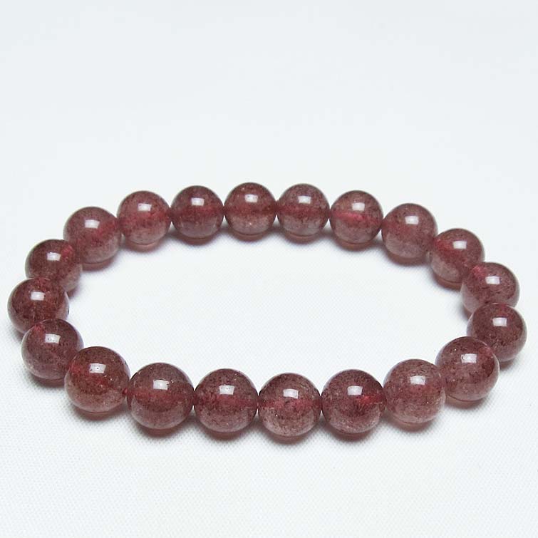 ストロベリークォーツ 苺水晶 ブレスレット 10mm 一点物 メール便可 [M便 1/10] 111-40325